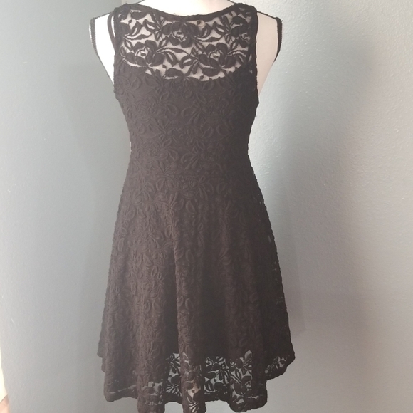 Audrey 3+1 Lined Black Lace Skater Dress - Picture 7 of 8